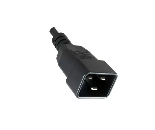 Cable IEC C19 a C20, 1,5mm², 16A, prolongación, VDE, negro, longitud 0,50m